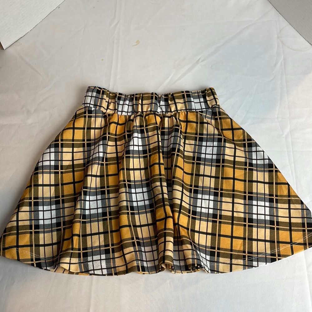 SHEIN Yellow Plaid Skirt Size S/4